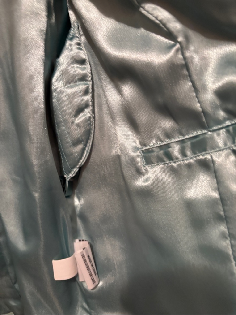 Pamela McCoy Mint Green Leather Zip Jacket - Picture 6 of 9
